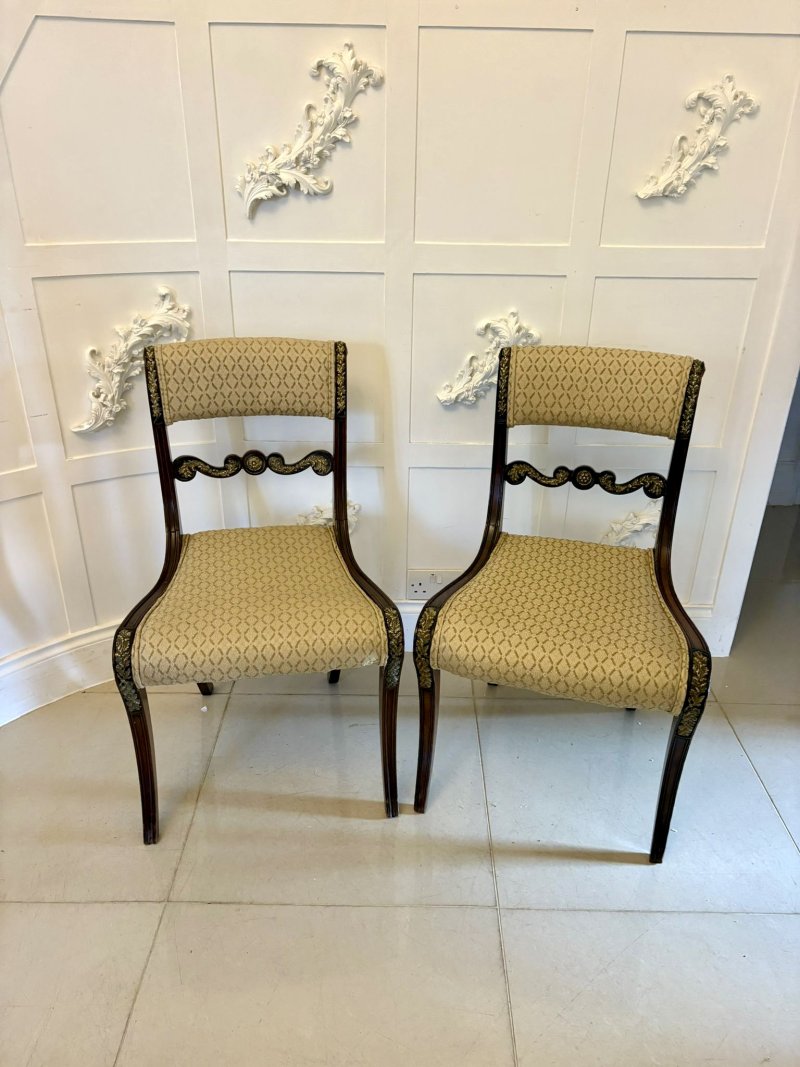 Exhibition Quality Set Of Eight Antique Regency Mahogany Dining Chairs - Image 3